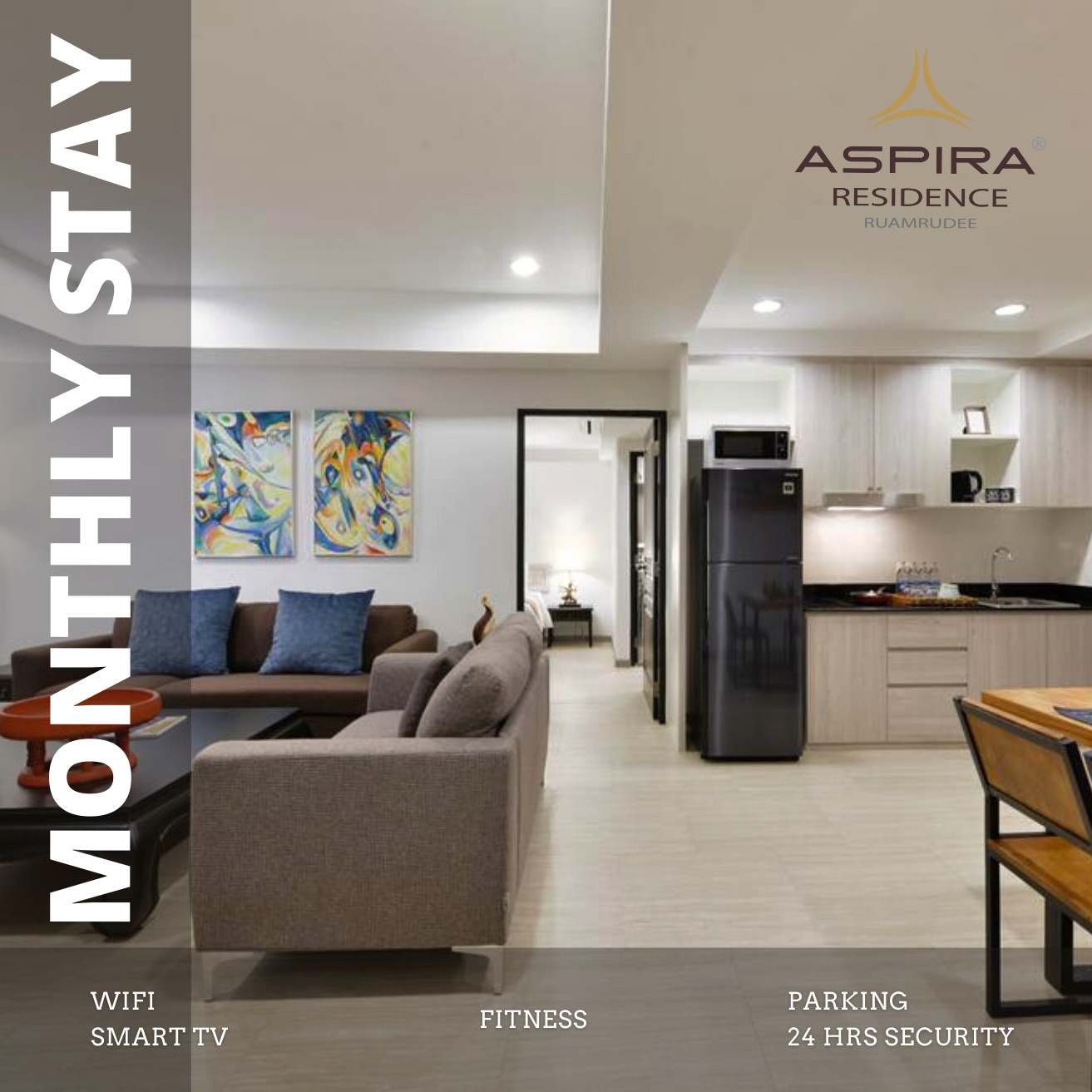 [E-Voucher] Aspira Residence Ruamrudee - Monthly Stay