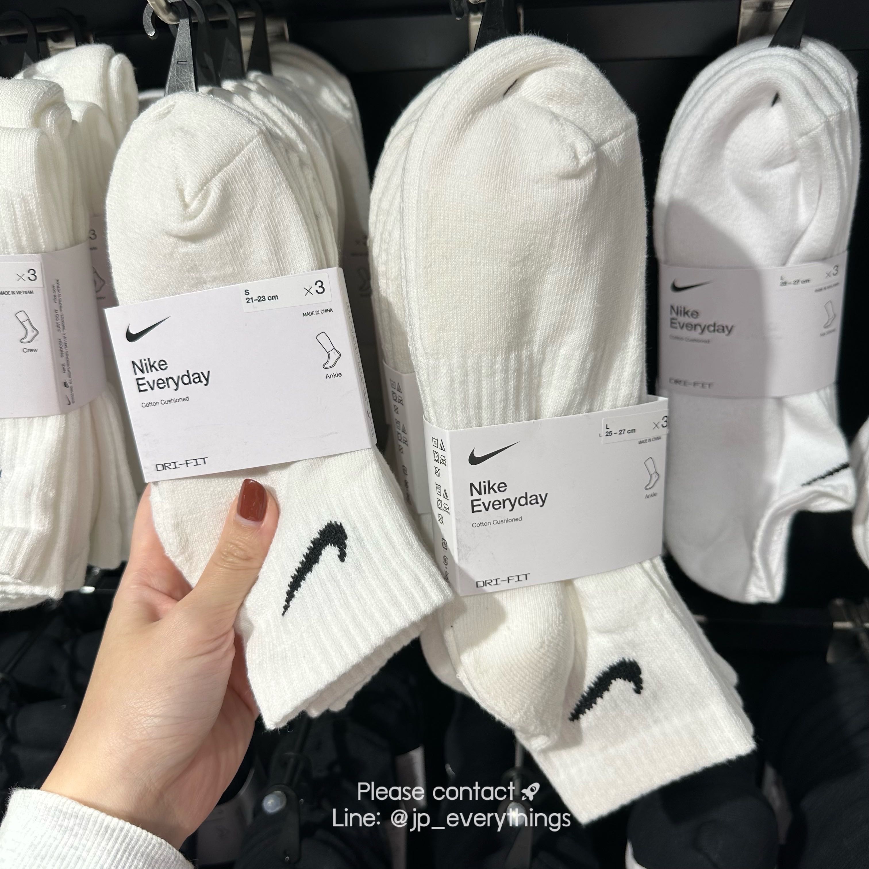 เซ็ทถุงเท้า Nike 3 คู่ SIZE M 24-27cm (พร้อมส่ง)
