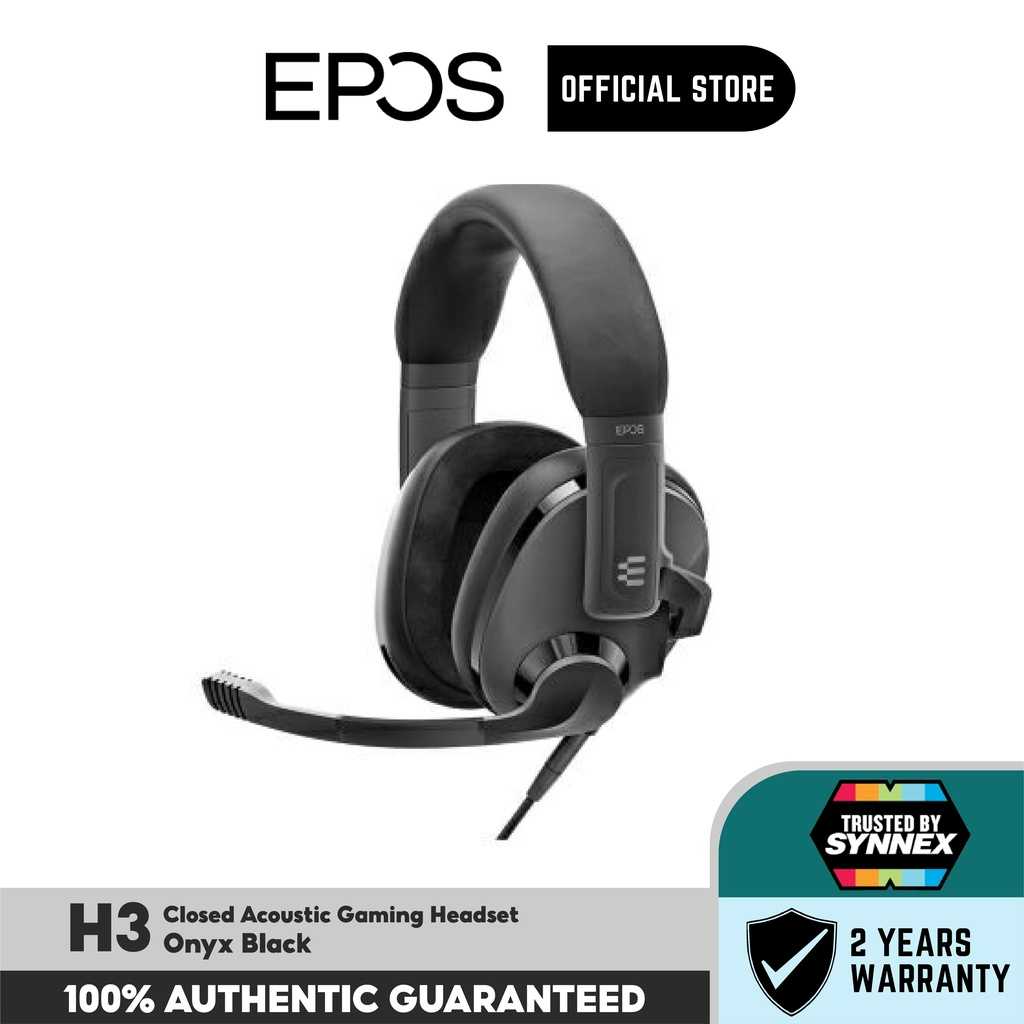 EPOS H3 Closed Acoustic Gaming Headset Onyx Black (H3BLACK)