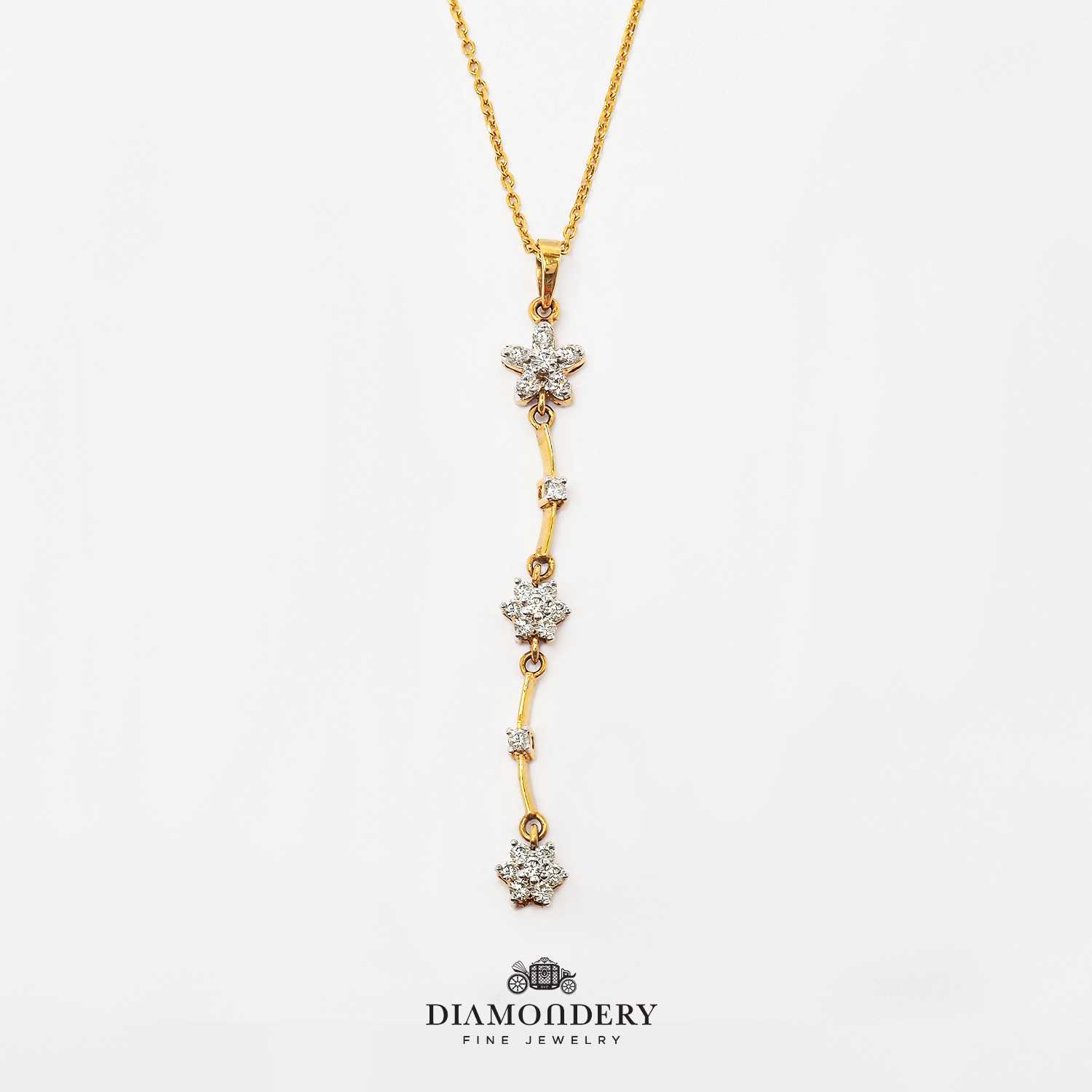 จี้เพชร Flower Drop Pendant