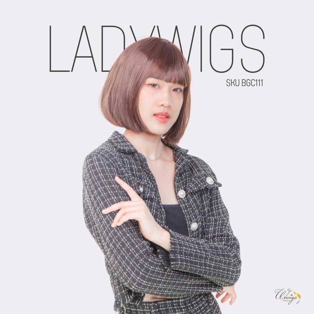 LADYWIGS วิกผมบ๊อบสั้น มีหน้าม้า วิกผมไหมเกาหลีคัดเกรด BGC111