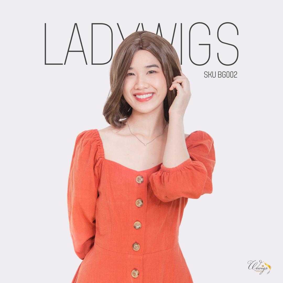 LADYWIGS วิกผมสั้นประบ่า แสกกลาง วิกผมไหมเกาหลีคัดเกรด BG002