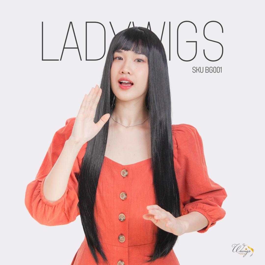 LADYWIGS วิกผมยาวตรง มีหน้าม้า วิกผมไหมเกาหลีคัดเกรด BG001
