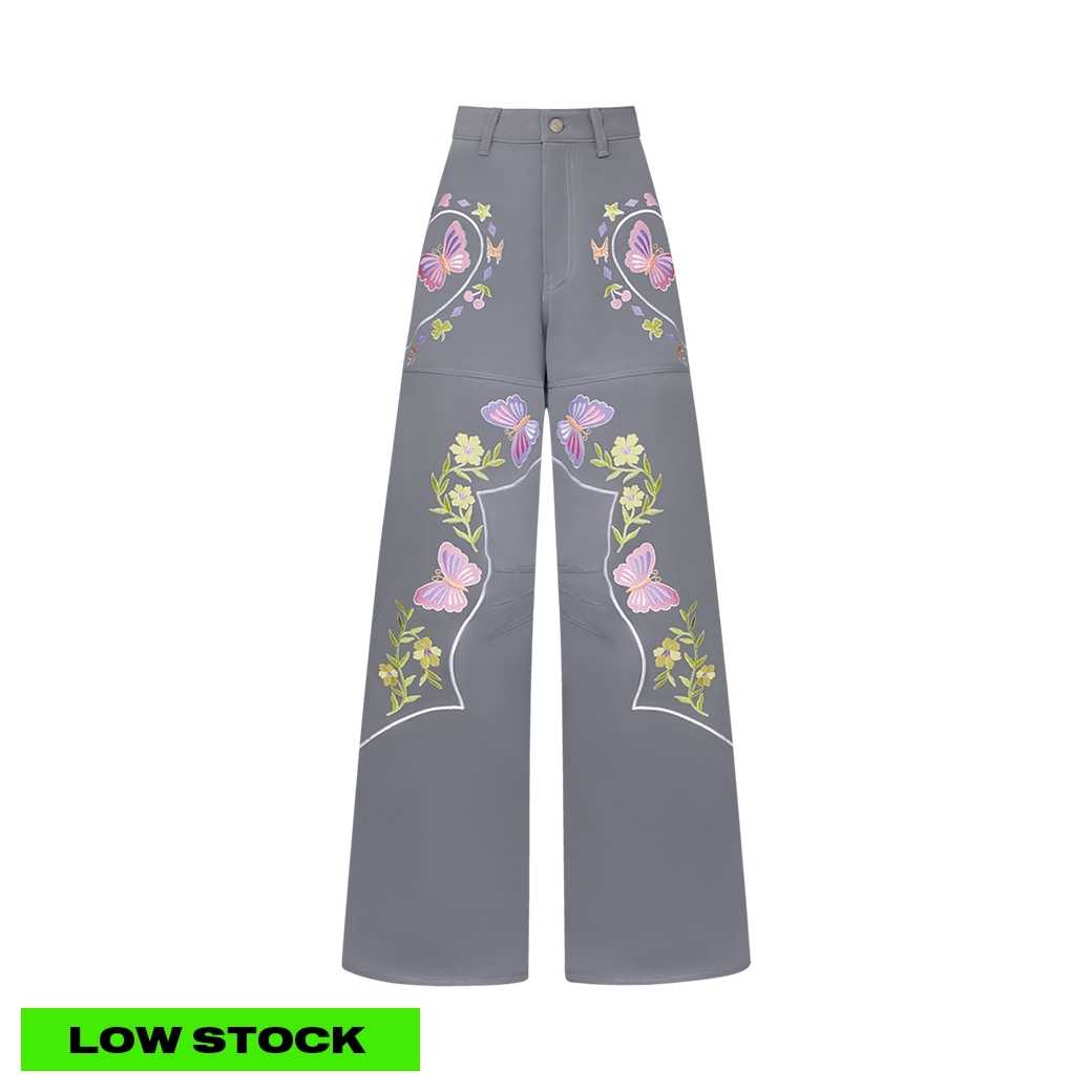 RODEO EMBROIDERED JEANS – GREY