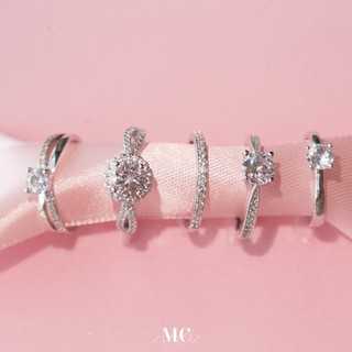 แหวนชุปเงิน เพชร Premium CZ ปรับขนาดได้ทุกวง  / งานแข็งแรงมาก ผลิตโดยช่างไทย งานดีมาก