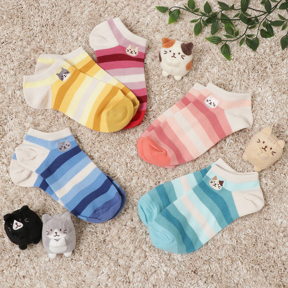 ถุงเท้าแมวไล่สีข้อสั้น - Cool Gradient Sneaker Socks
