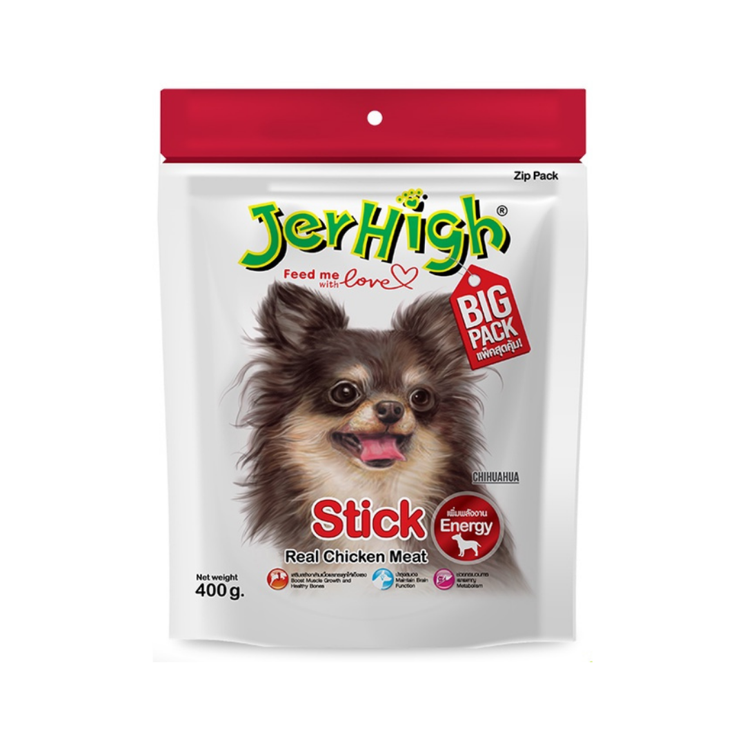 Jerhigh เจอร์ไฮ สติ้ก ขนมสุนัข สติ๊ก รสไก่ 400 g.