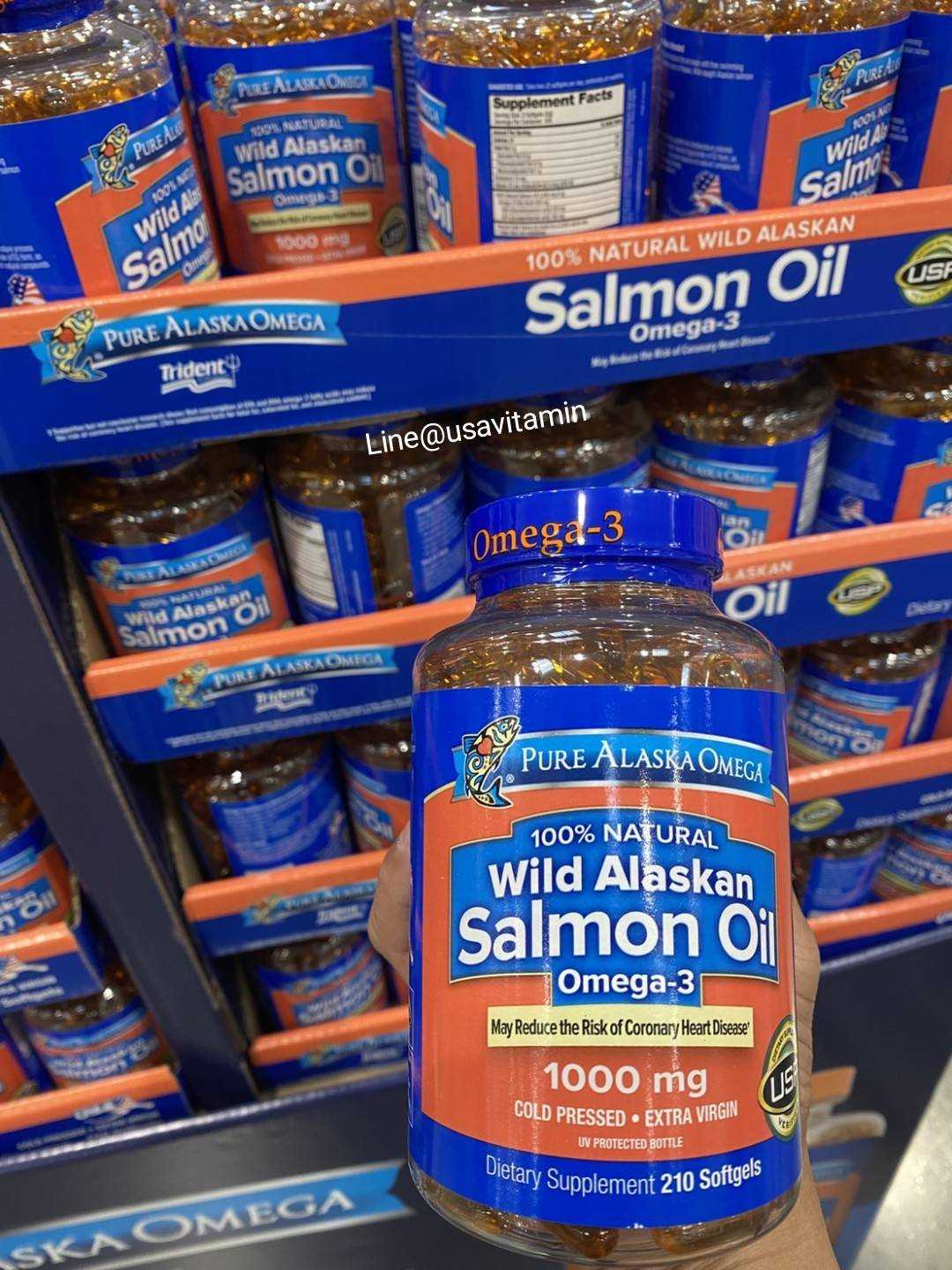 Salmon oil Omega 3 น้ำมันแซลมอนสกัด โอเมก้า3 210 ซอฟเจล