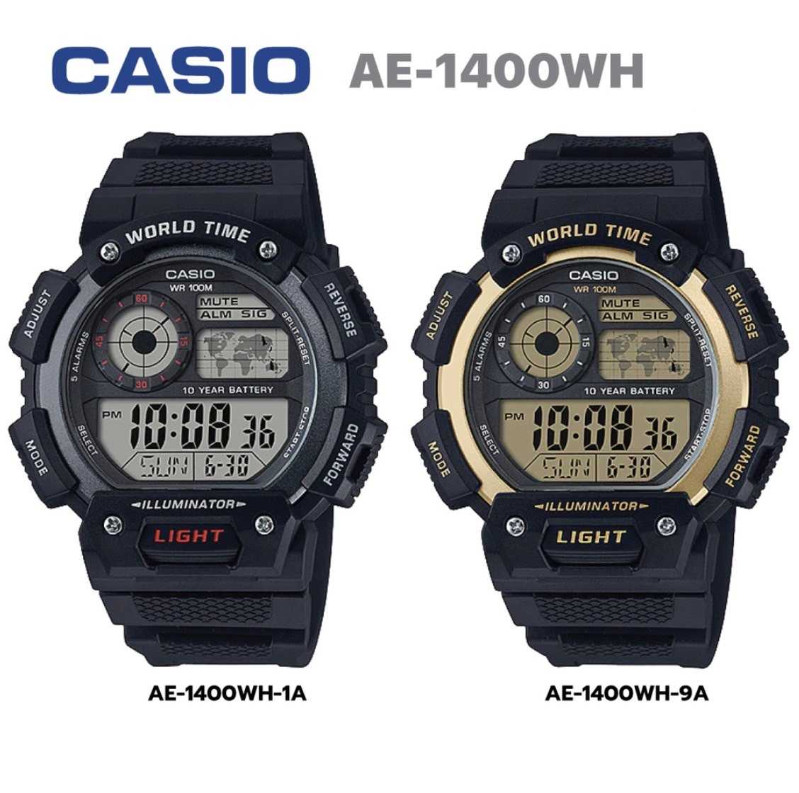 นาฬิกาข้อมือ Casio Digital รุ่น AE-1400WH