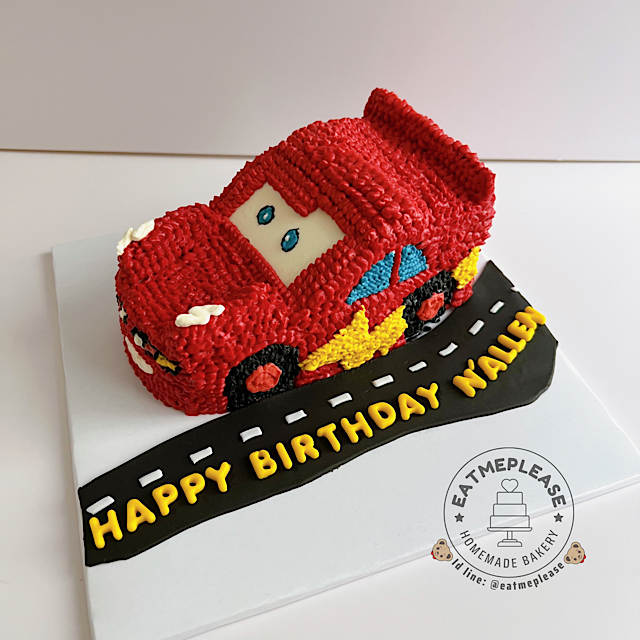 เค้กวันเกิด เค้กรถแข่ง Lightning McQueen Birthday Cake #McQueen