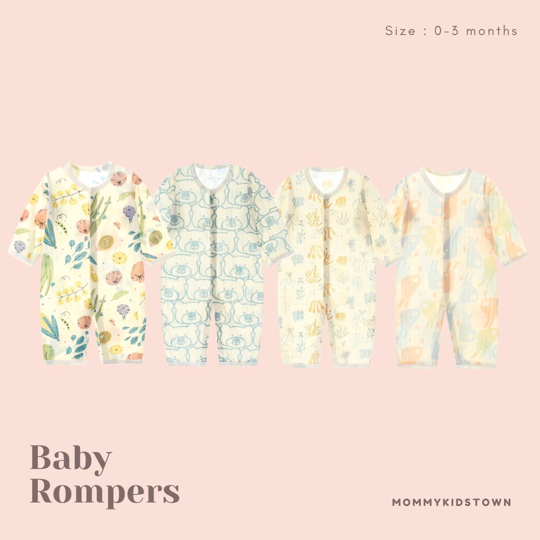 Baby rompers 0-3 เดือน (รุ่นผ้าบางไม่ร้อน)