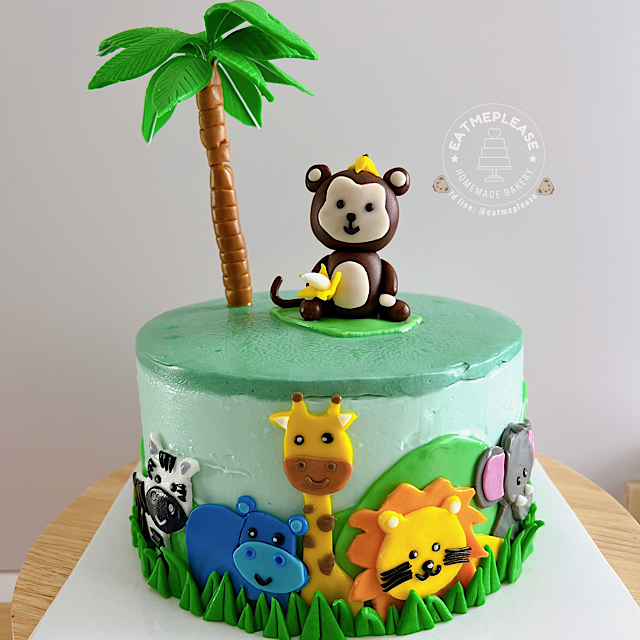 เค้กวันเกิด เค้กสวนสัตว์ เค้กซาฟารี Animal Birthday Cake Safari Cake Zoo Cake