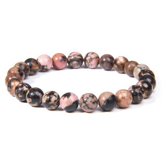 กำไลข้อมือ : โรโดไนท์ ลายดำ (Rhodonite) หินแห่งความรักที่ดี