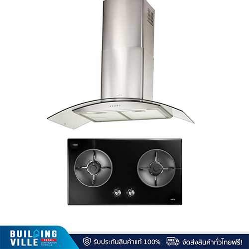 MEX ชุดเครื่องดูดควัน KV728X90-1 + เตาแก๊ส V7812MHR