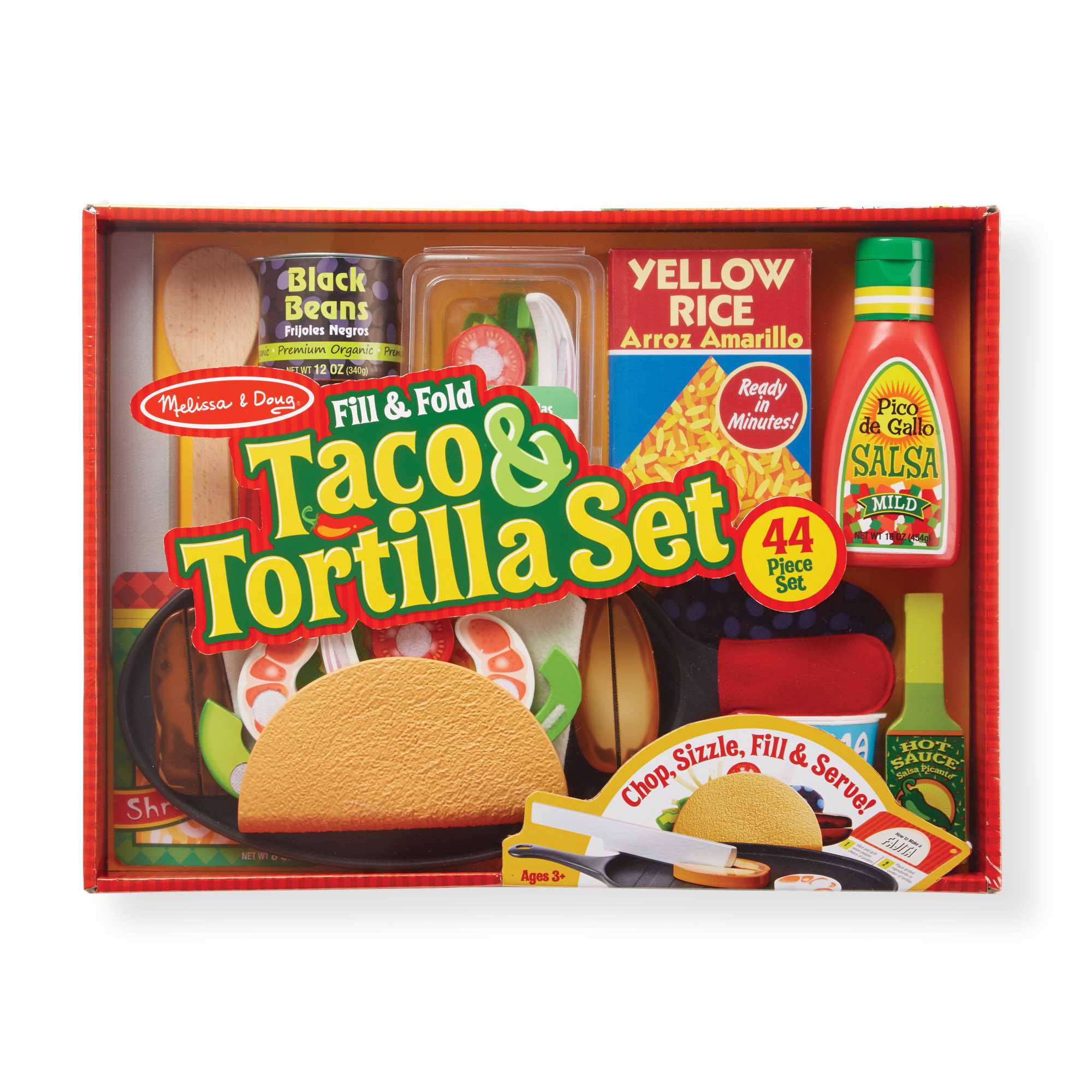 [44ชิ้น] รุ่น 9370 ชุดทำทาโค่เม๊กซิกัน Melissa & Doug Fill & Fold Taco & Tortilla Set