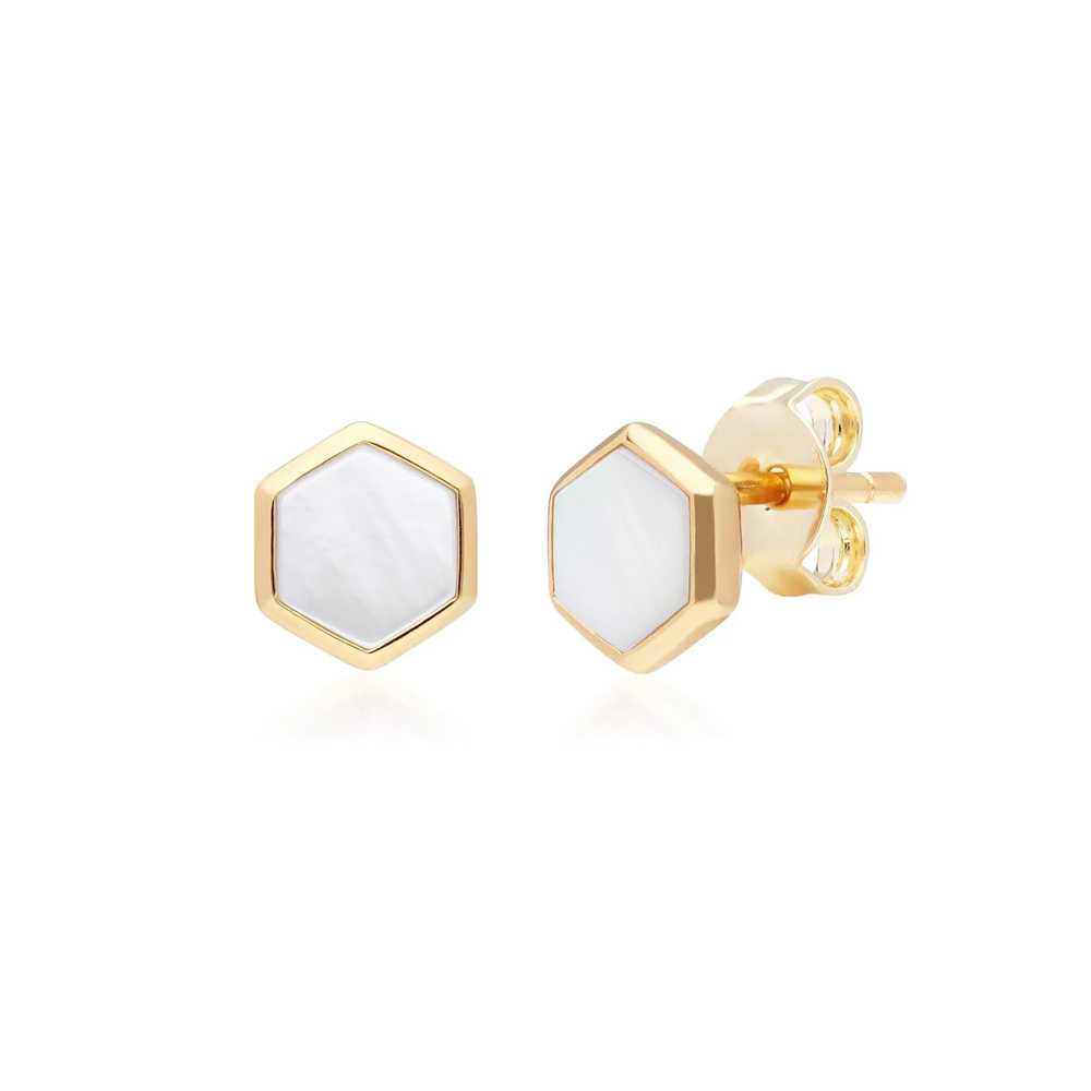 ต่างหูเงิน 925 Sterling Silver ประดับมาเธอร์ออฟเพิร์ล (Mother of Pearl) ขนาด 5 มม.
