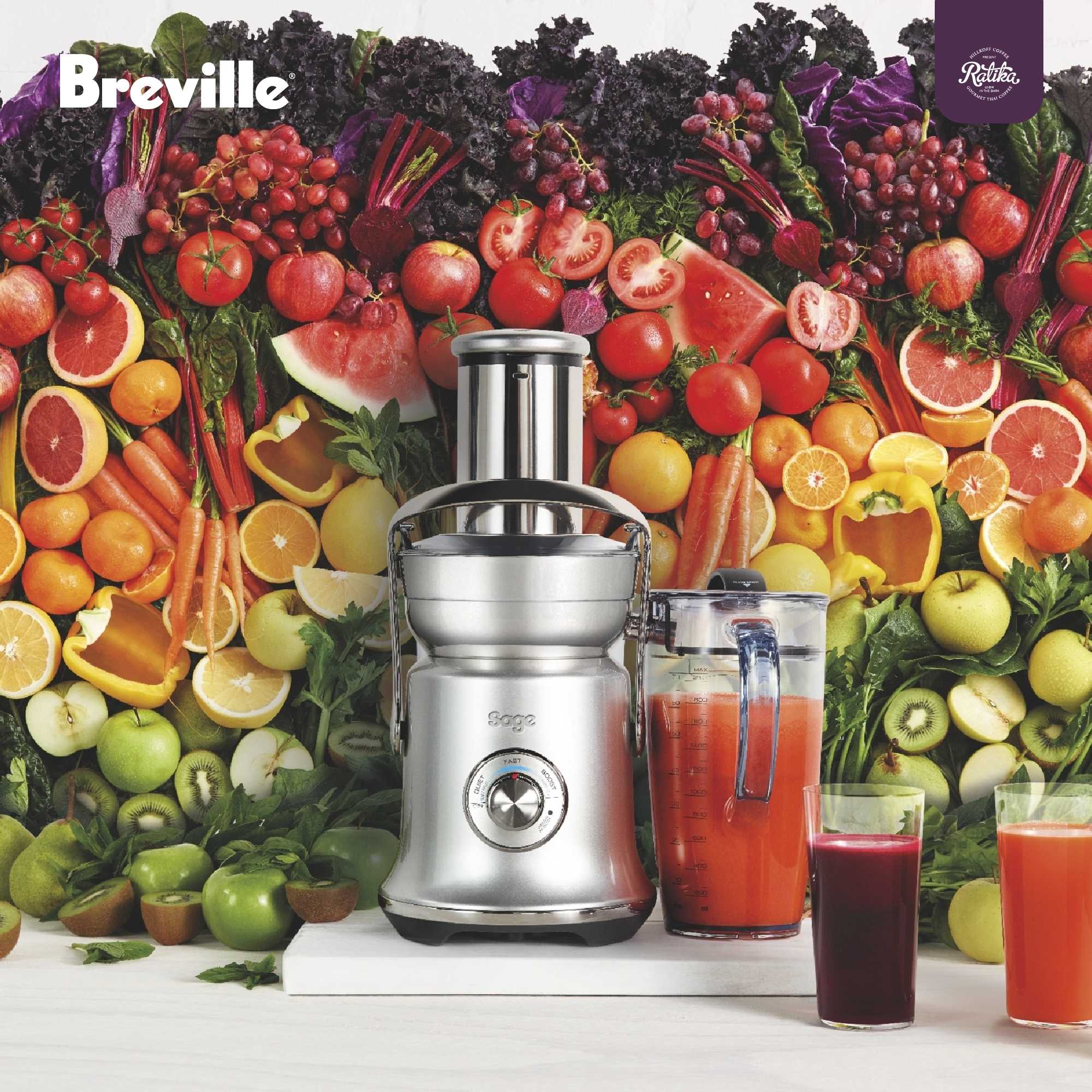 Ratika | เครื่องสกัดน้ำผลไม้แบบแยกกาก BREVILLE BJE830 TheJuiceFountainCold