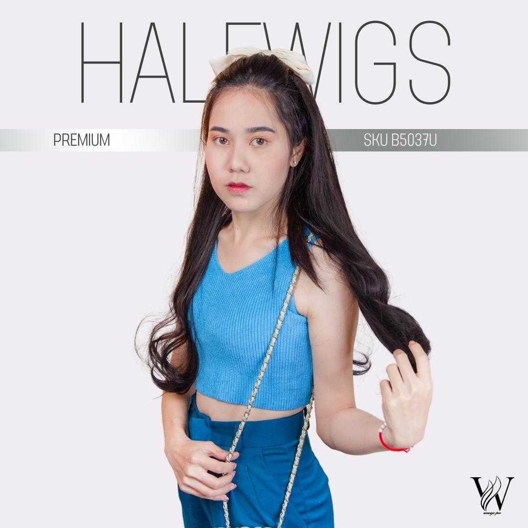 HALFWIGS ฮาฟวิกดัดลอนปลาย ความยาว 60 cm. วิกผมไหมเกาหลีเกรดพรีเมียม B5037U