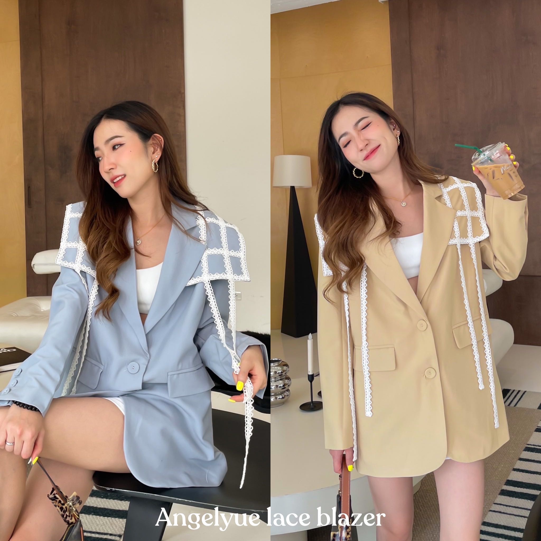 Angelyue lace blazer - เบลเซอร์ปกลูกไม้