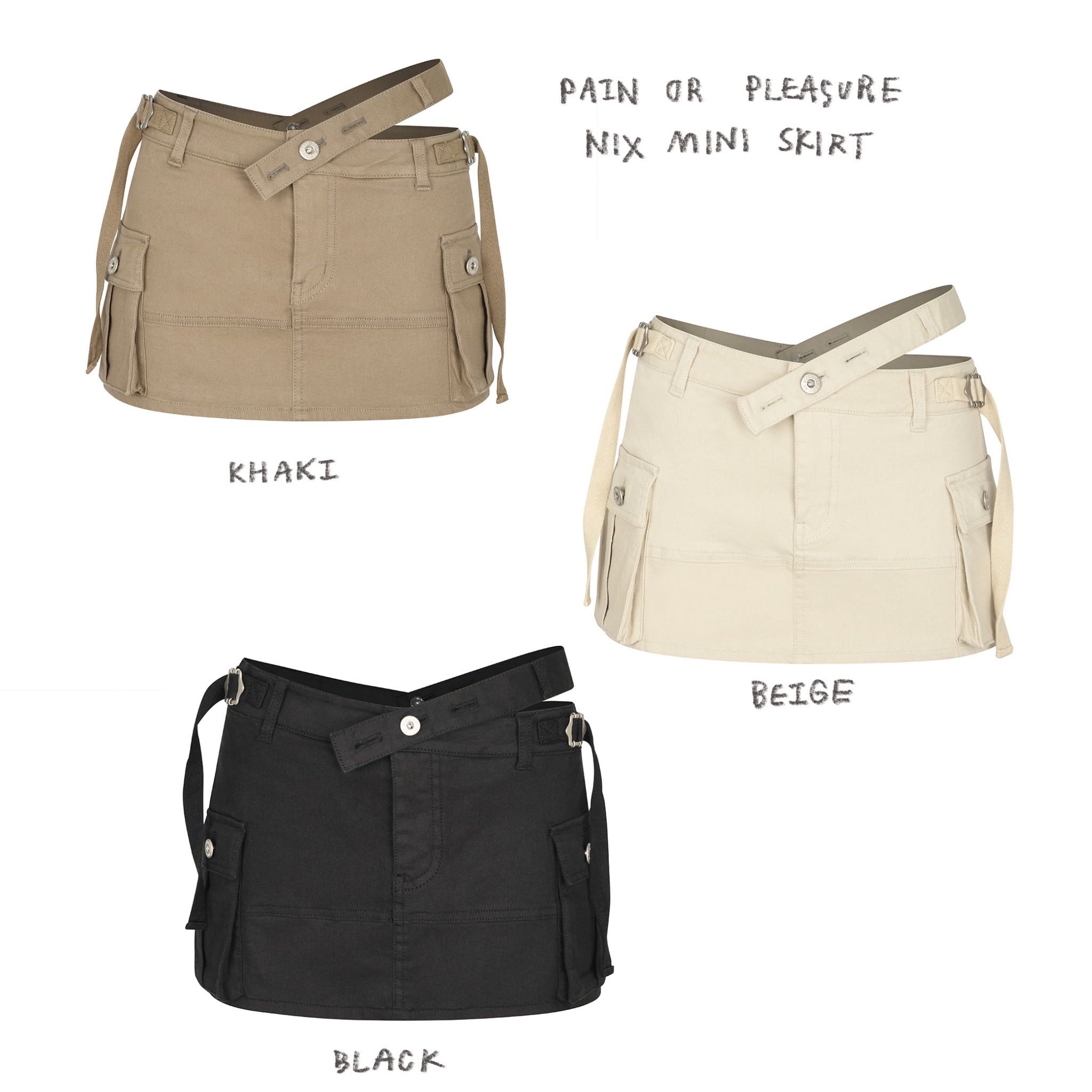 (PRE,รวมส่ง) NIX MINI SKIRT /PAIN OR PLEASURE 
