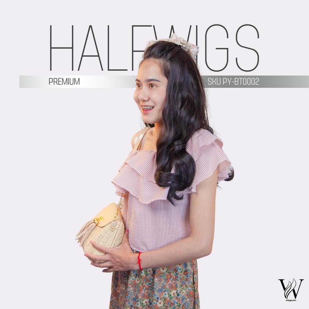 HALFWIGS ฮาฟวิกดัดลอนยาว ความยาว 50 cm. วิกผมไหมเกาหลีเกรดพรีเมียม PY-BT0002