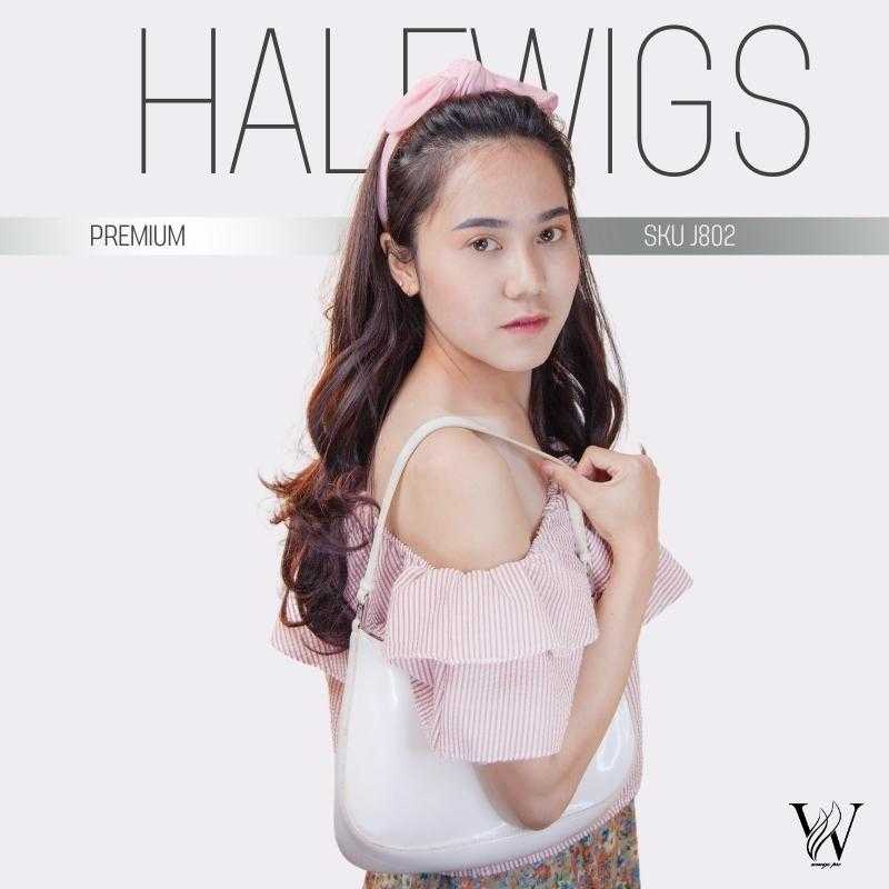 HALFWIGS ฮาฟวิกดัดลอนยาว ความยาว 56 cm. วิกผมไหมเกาหลีเกรดพรีเมียม J802