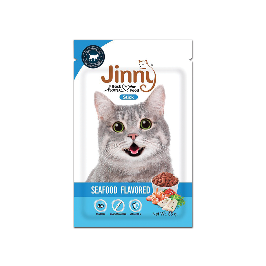 Jinny จินนี่ แคท สแน็ค ขนมแมว รสซีฟู้ด 35 g.