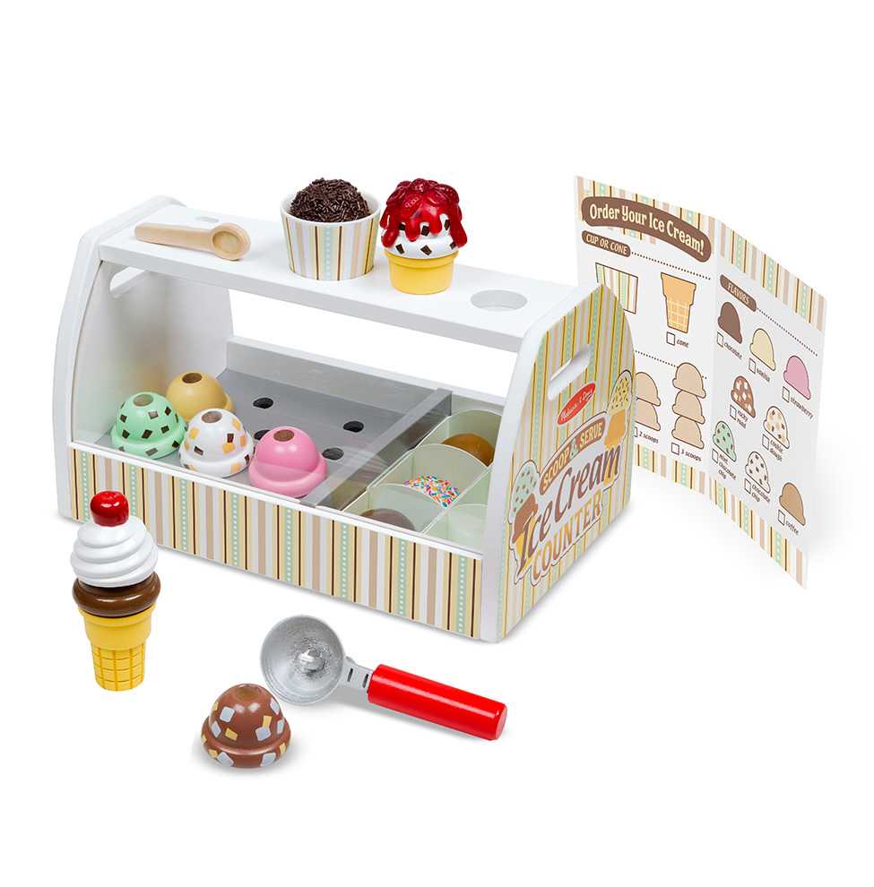 [28ชิ้น] Best Seller ของเล่นไอติม Melissa & Doug Scoop & Serve Ice Cream Counter รุ่น 9286