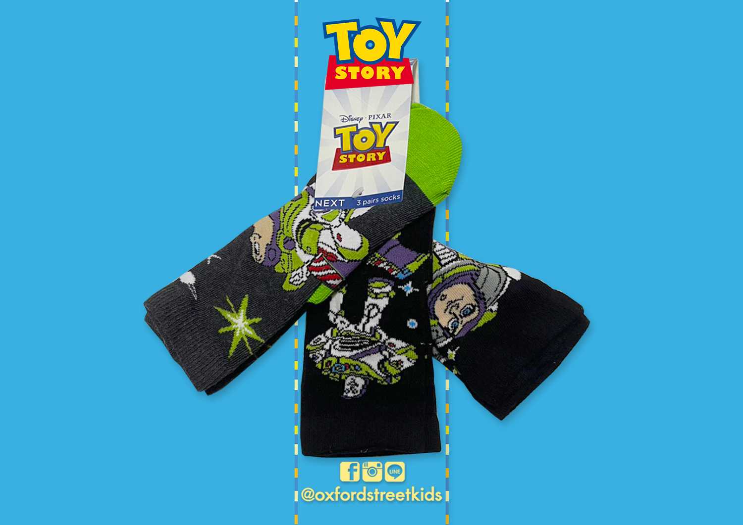 𝐒𝐀𝐋𝐄❗️ [UK6-8.5] Disney Toy Story 3 Pack Socks ถุงเท้า ดิสนี่ย์ ทอย สตอรี่ 3 คู่ในเซต