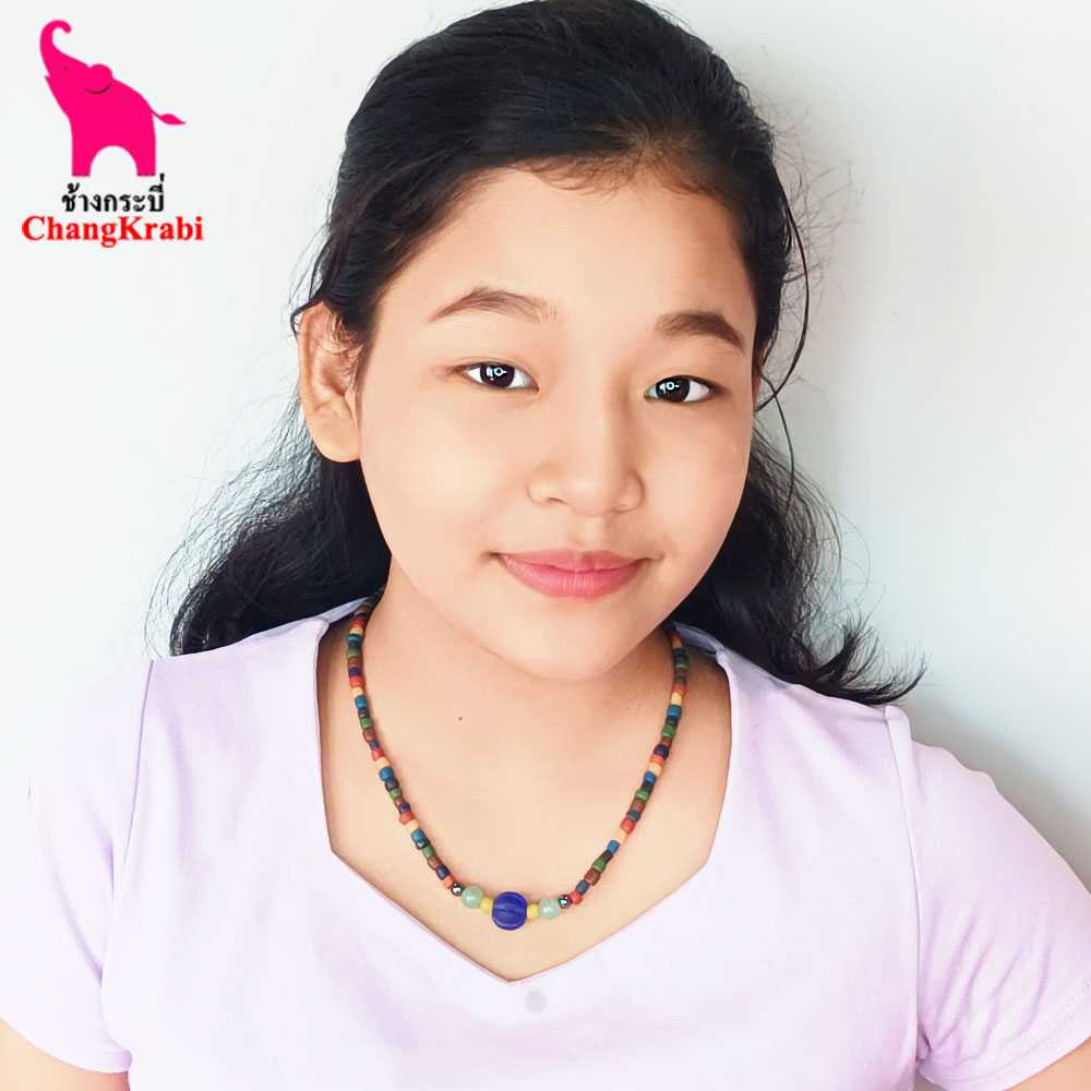 S054 สร้อยพระ โชว์เม็ดลูกปัดทั้งเส้น สร้อยคอ สร้อยหิน สร้อยพระสวยๆ