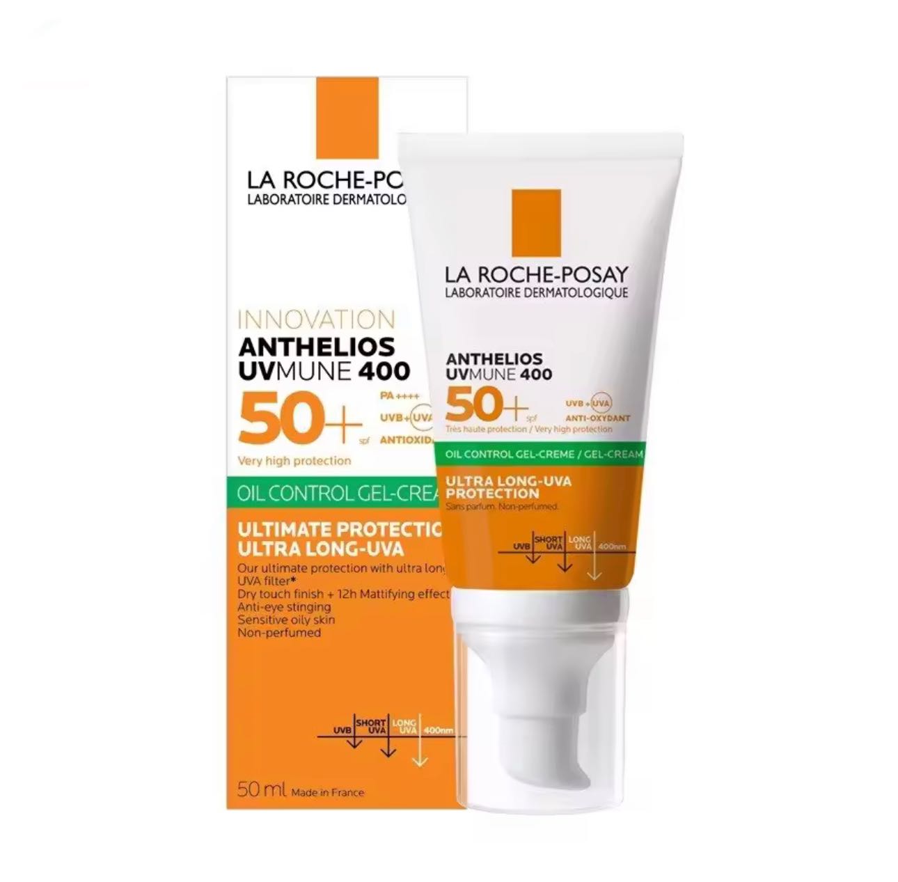 La Roche-Posay Anthelios UVMUNE 400 Oil Control Gel-Cream 50ml. (แถบสีเขียว)