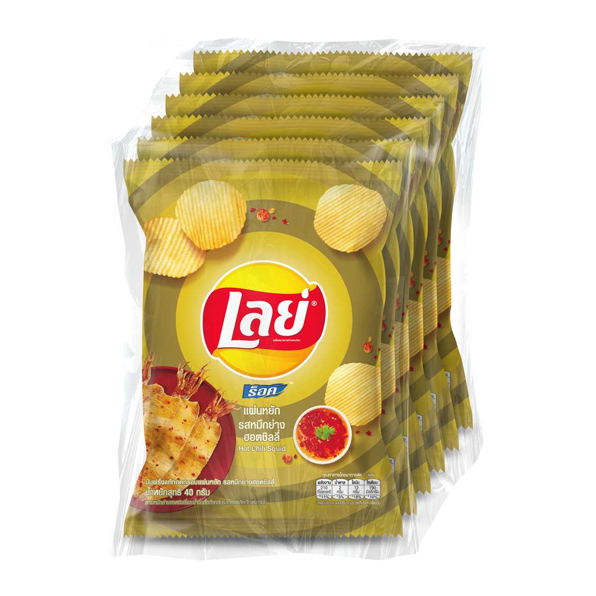 เลย์ร็อค หมึกย่างฮอตชิลลี่ ขนาด40กรัมx6ซอง 8850718714940