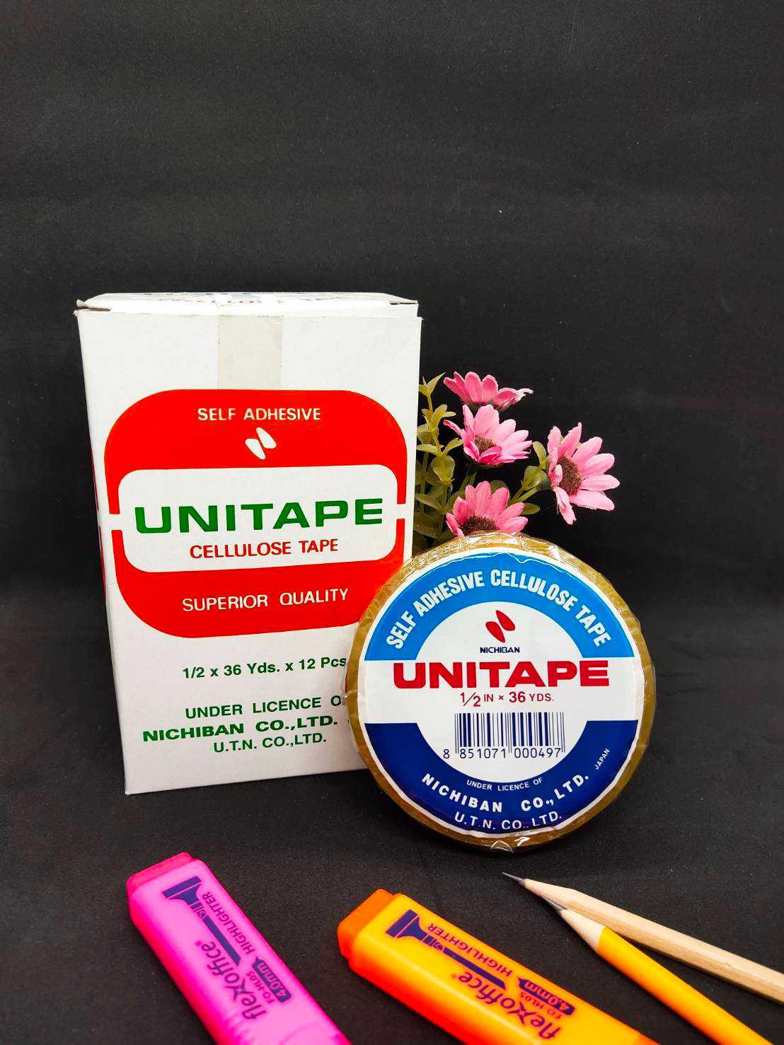UNITAPE เทปใสแกนใหญ่ ขนาด 1.5นิ้ว (12x36y) -- (ราคา/ม้วน)