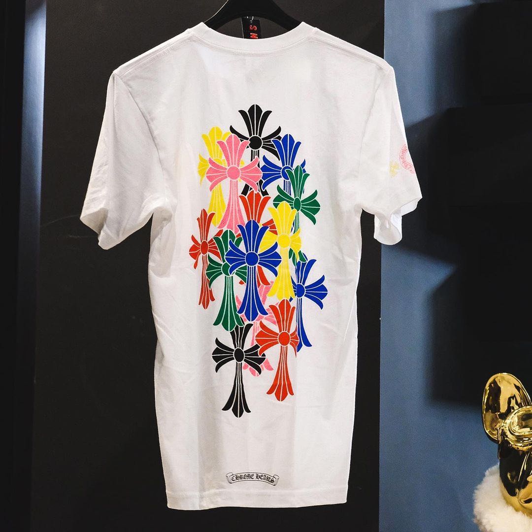 Chrome Hearts Multi Color Cross Cemetery White Tee 
