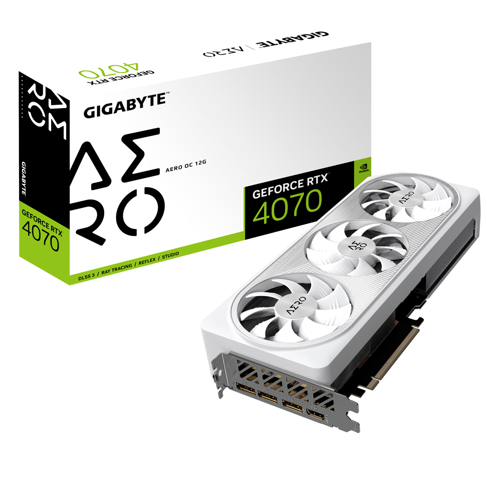 การ์ดจอ VGA GIGABYTE GEFORCE RTX 4070 AERO OC - 12GB GDDR6X ประกันศูนย์ 3 ปี