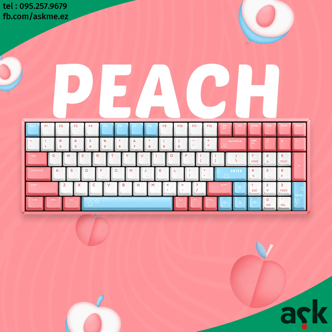 IQUNIX F96 Peach RGB Wireless