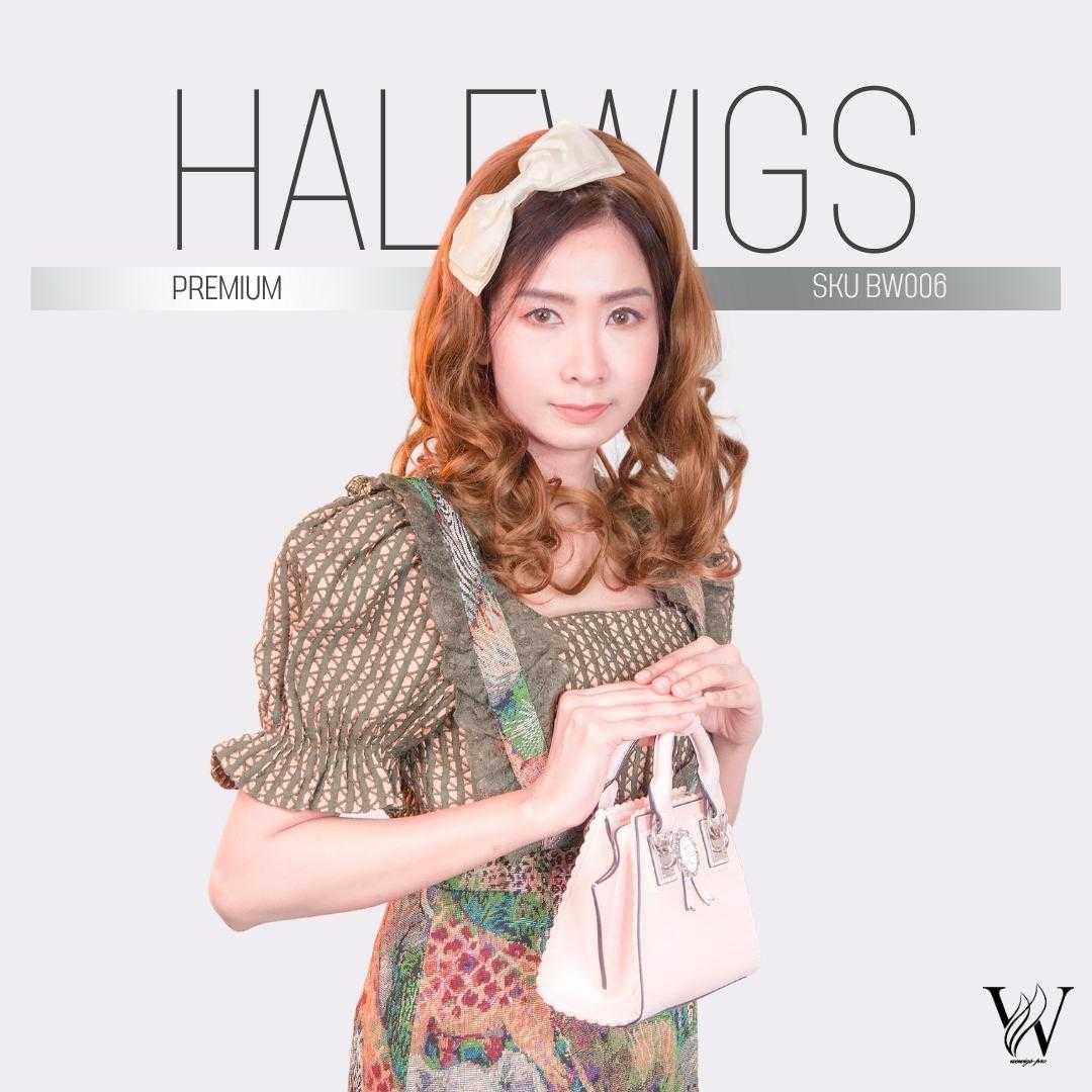 HALFWIGS ฮาฟวิกดัดลอนยาว ความยาว 45 cm. วิกผมไหมเกาหลีเกรดพรีเมียม BW006