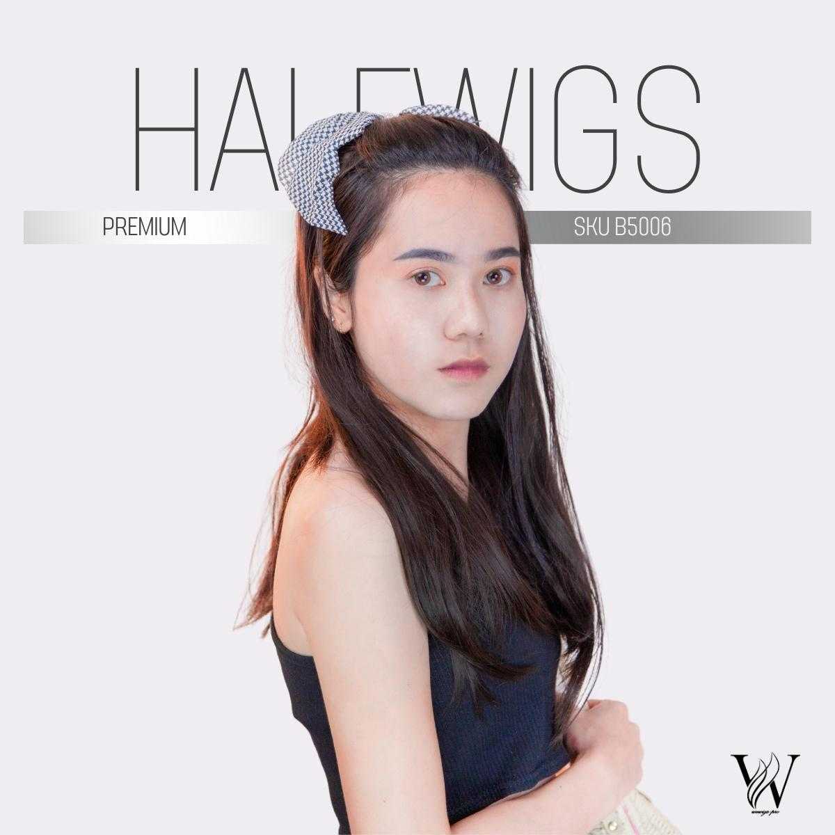 HALFWIGS ฮาฟวิกผมตรงยาว ความยาว 60 cm. วิกผมไหมเกาหลีเกรดพรีเมียม B5006