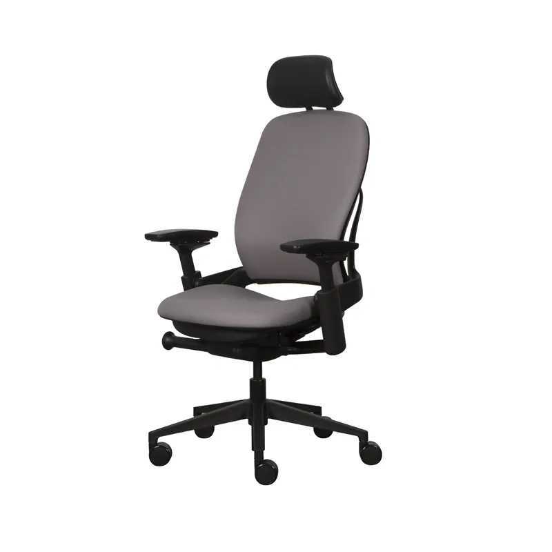 Modernform เก้าอี้ Steelcase รุ่น Leap พนักพิงสูง เบาะสีเทา โครงดำ พนักพิงสูง