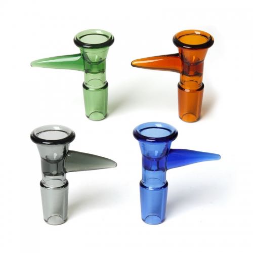 (14 mm) Glass Bowl Slide with Single Hole push bowl Full Color 