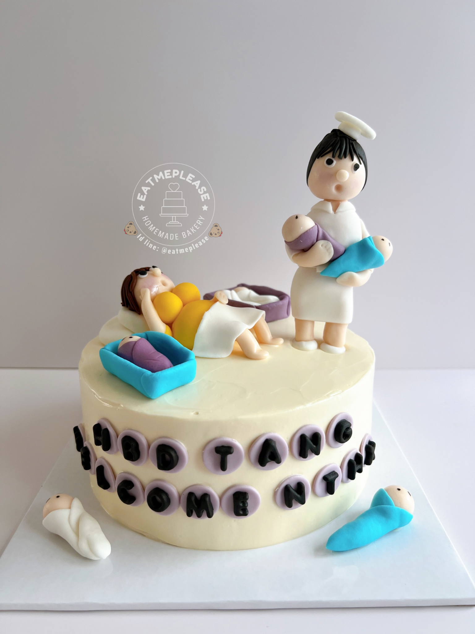 เค้กวันเกิด เค้กคุณแม่มือใหม่ เค้ก baby shower เค้กคนท้อง  Pregnant Birthday Cake