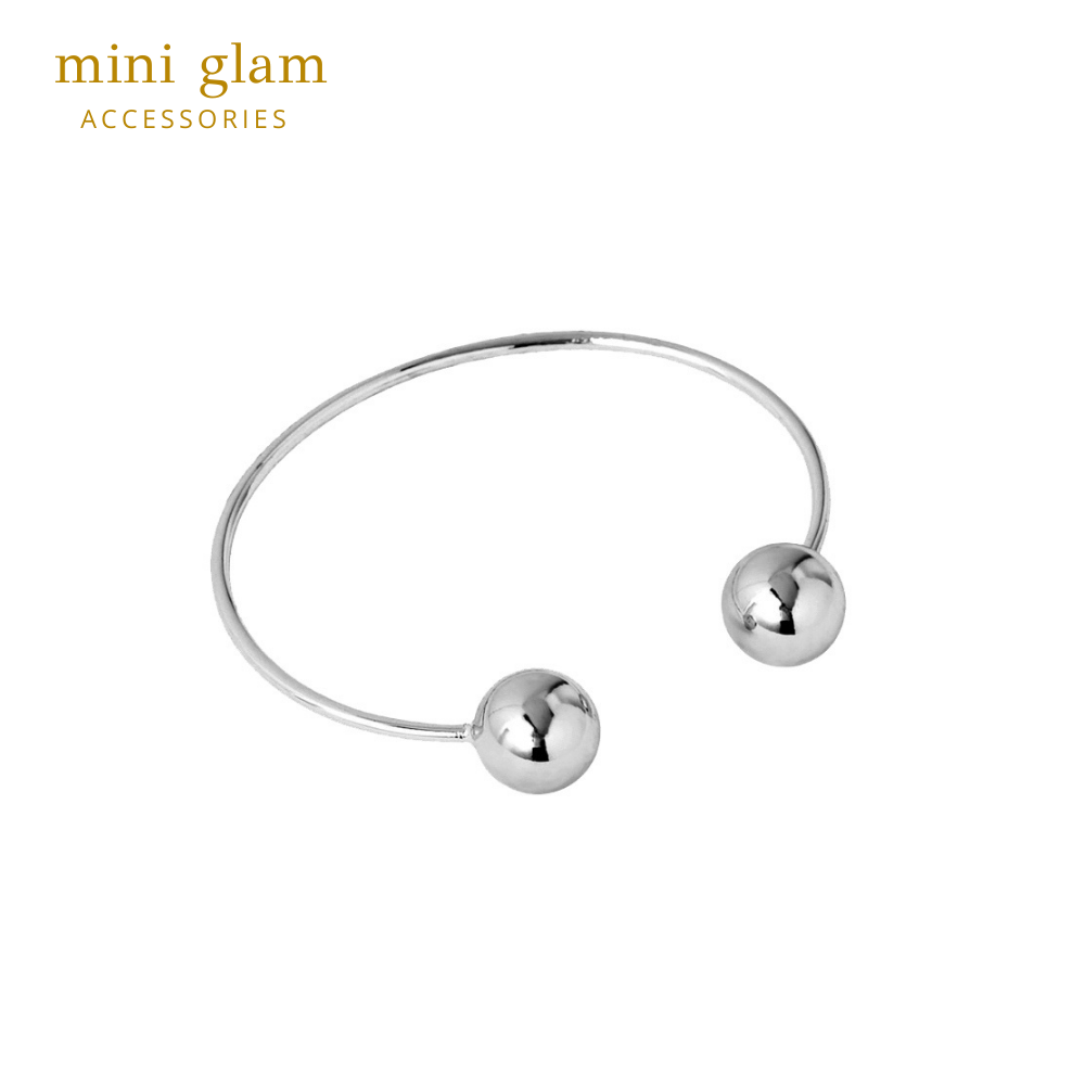 Miniglam Double Metallic Ball Bracelet (Silver)