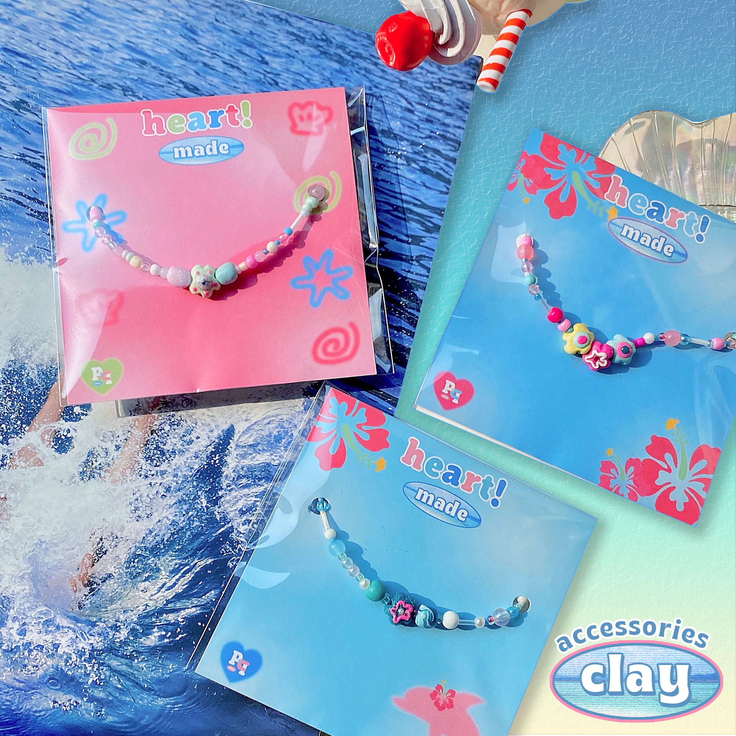 clay summer necklaceเลือกจี้เองได้🐬🌺(กำไล สร้อยลูกปัด สร้อยดินปั้น จี้ดินปั้น)