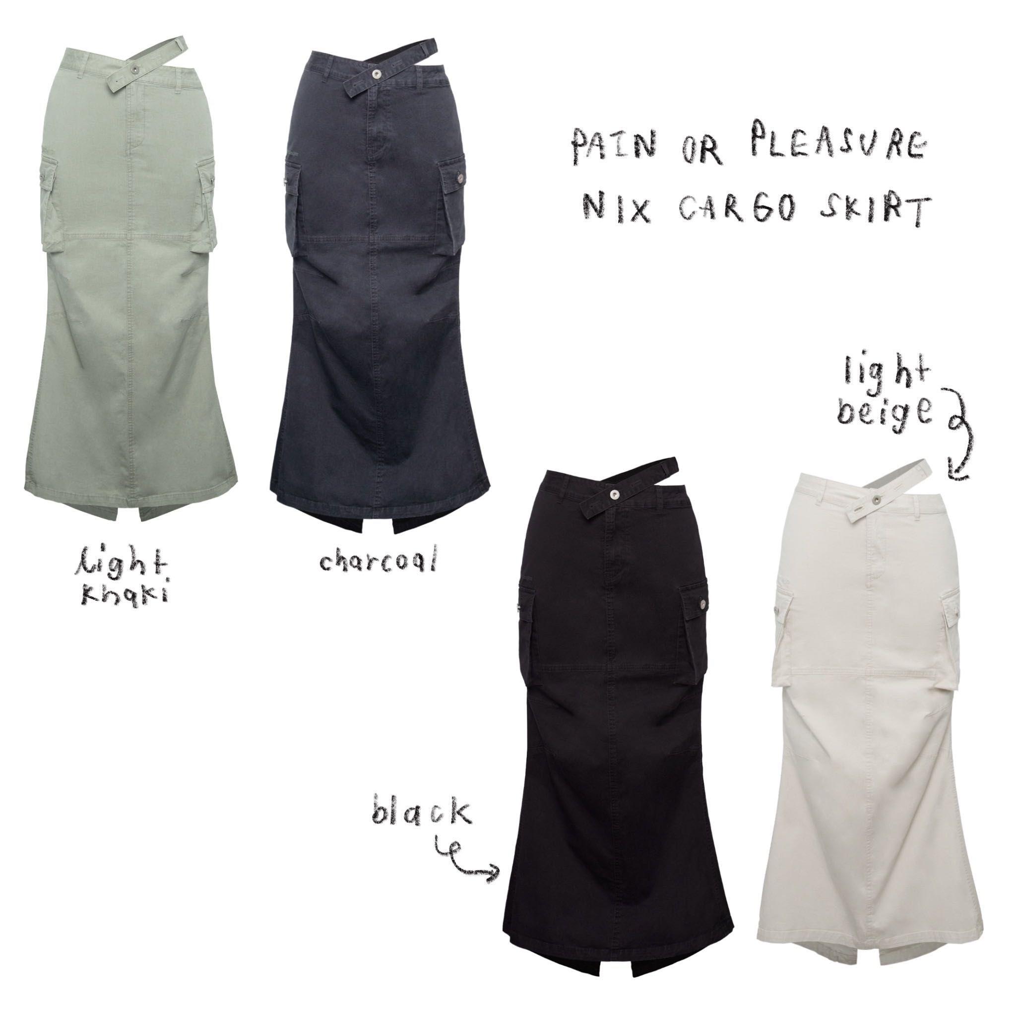 (PRE,รวมส่ง) NIX CARGO SKIRT /PAIN OR PLEASURE