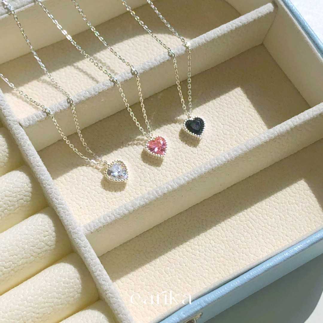 earika.earrings - souls necklace สร้อยคอเงินแท้จี้หัวใจเพชร S92.5 แถมฟรีกล่องกำมะหยี่