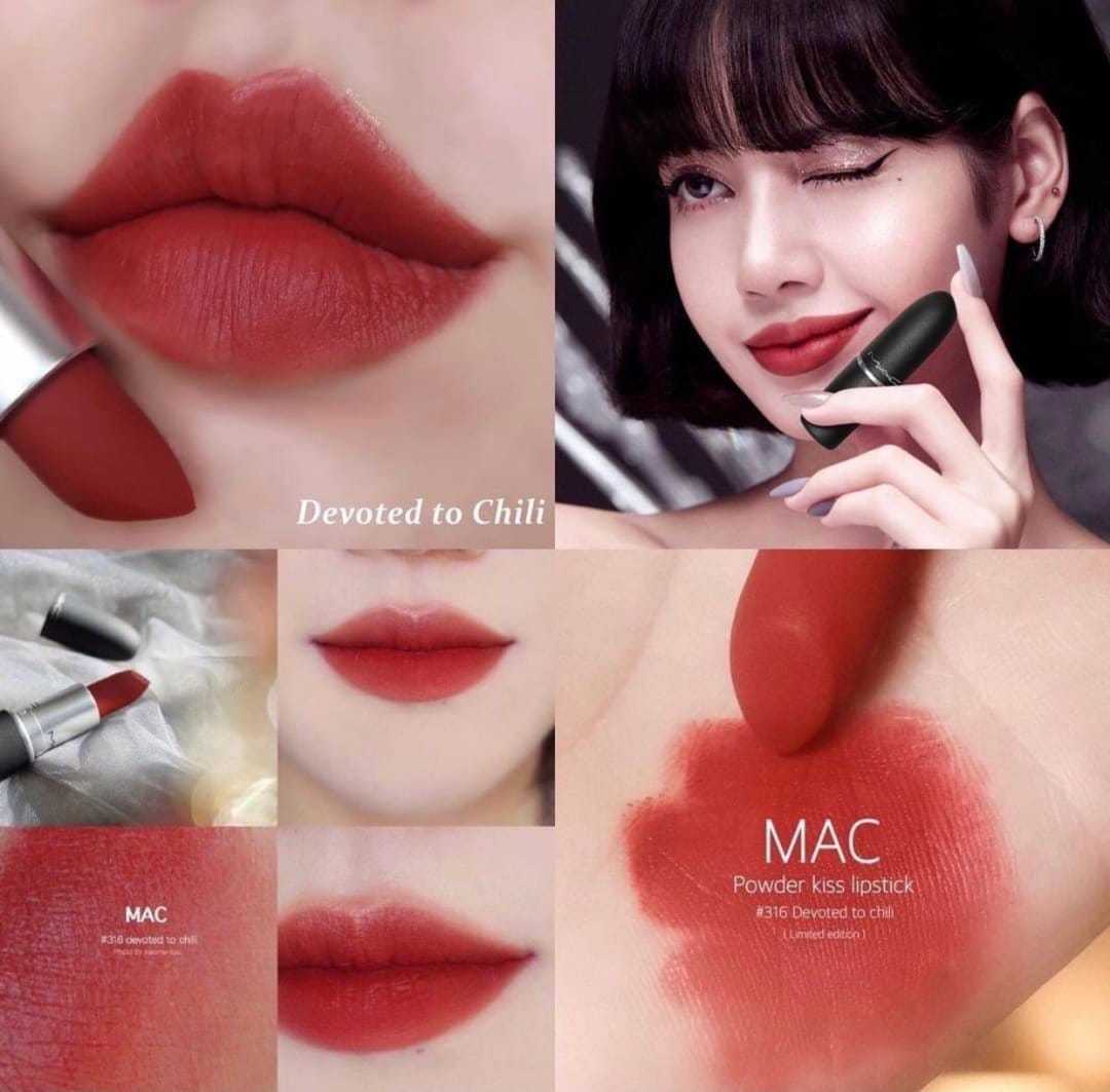 MAC COSMETICS Powder Kiss Lipstick 316 devoted to chili LINE SHOPPING