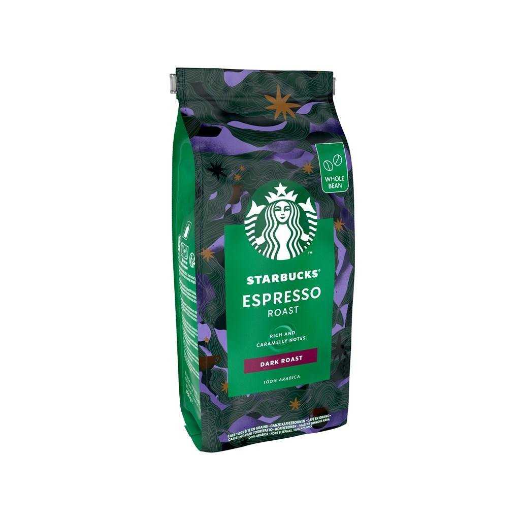 starbuck espresso roast dark roast 100% arabica ( แแบบเม็ด )  น้ำหนัก 200 กรัม exp.31/07/25
