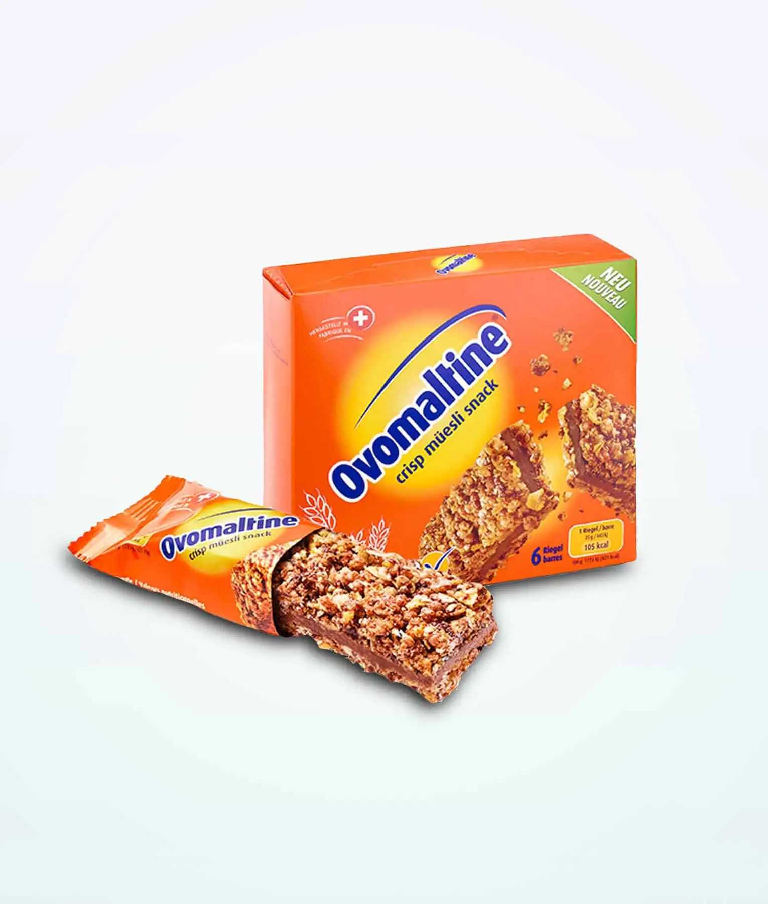 Ovomaltine Crisp Muesli Snack Cereal Bar น้ำหนัก 150 กรัม