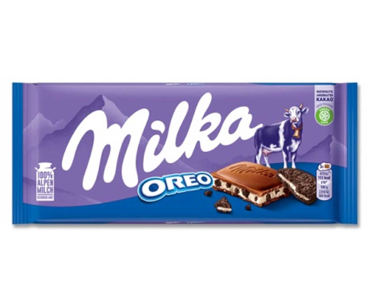 Milka Chocolte Bar Oreo น้ำหนัก 100 กรัม BBF.18/10/25