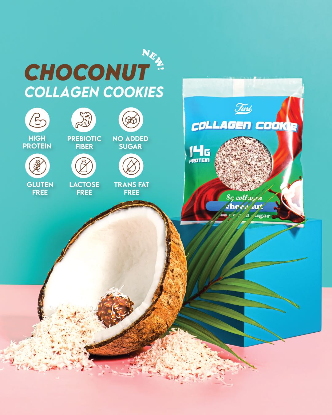 Choconut Collagen protein cookie (chocolate coconut)